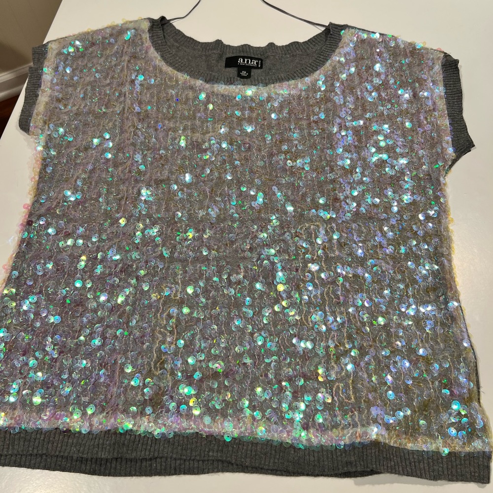 Gray Sequin Top - image 1